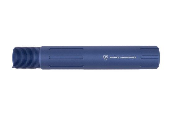 Strike Industries carbine length pistol buffer tube installs to standard MIL-SPEC receivers and has a blue finish